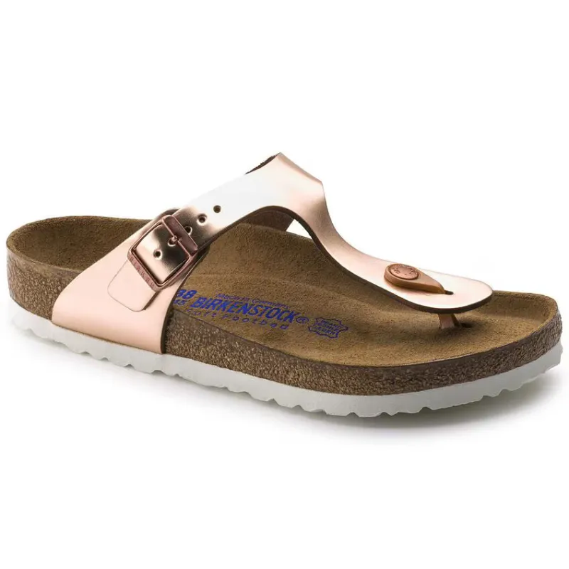 Birkenstock Gizeh Soft Footbed Leather Metallic Copper sold by Zulily