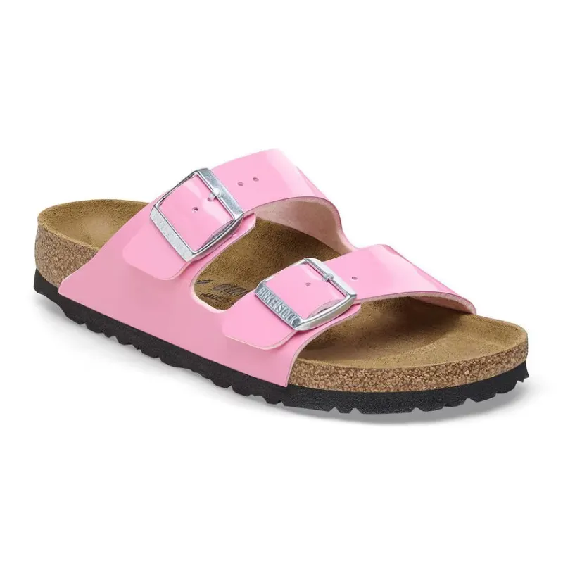 Birkenstock Arizona Birko-Flor Patent Candy Pink sold by Zulily