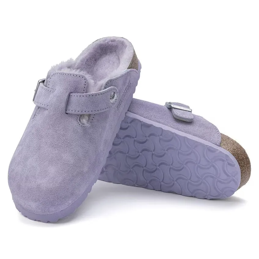 Birkenstock Boston Shearling Suede Leather Coated Purple Fog sold by Zulily product image thumbnail 2