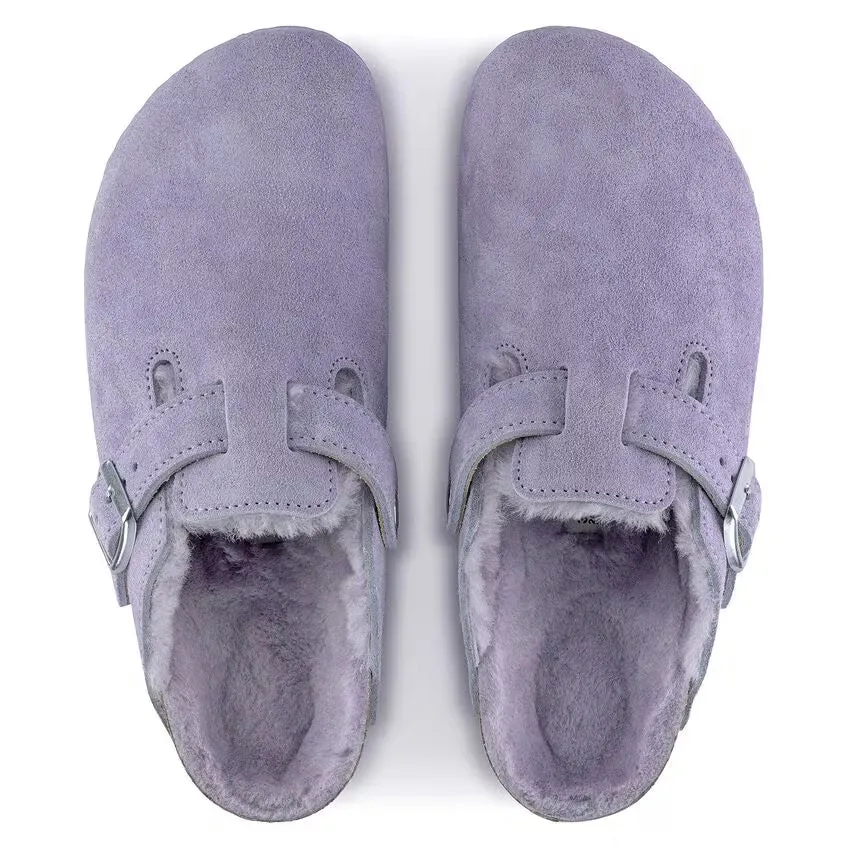 Birkenstock Boston Shearling Suede Leather Coated Purple Fog sold by Zulily product image thumbnail 3