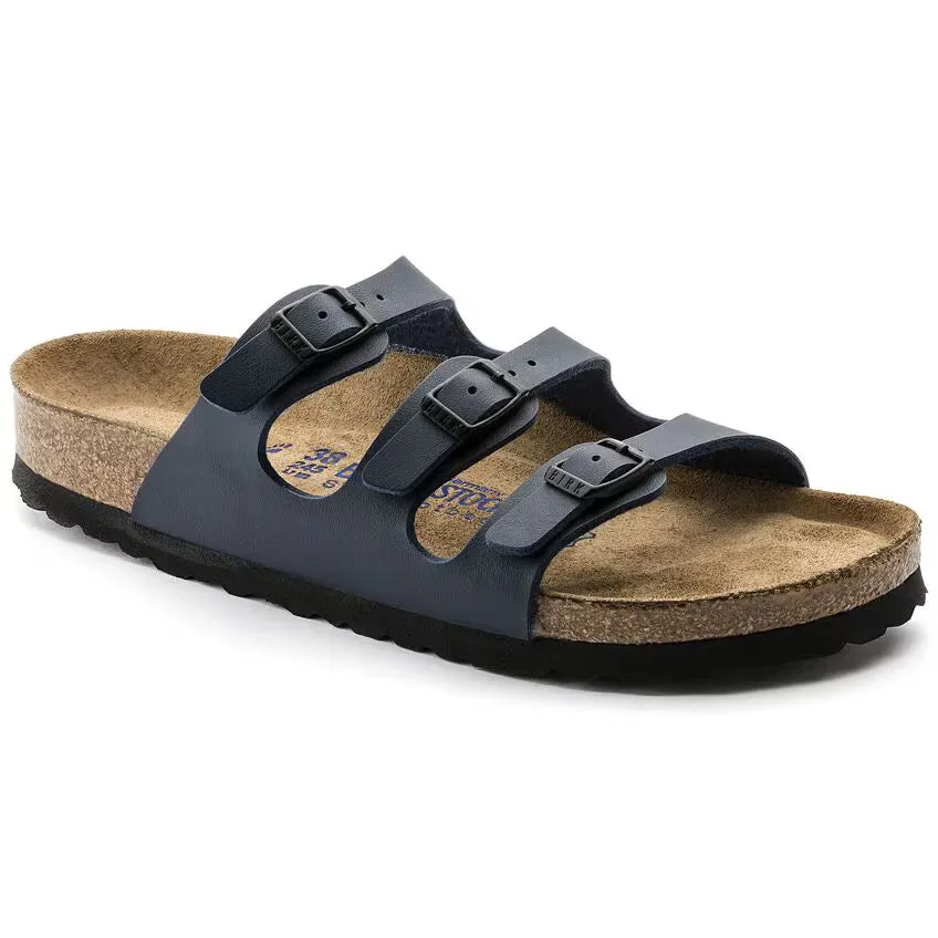 Birkenstock Florida Soft Footbed Birko-Flor Blue sold by Zulily