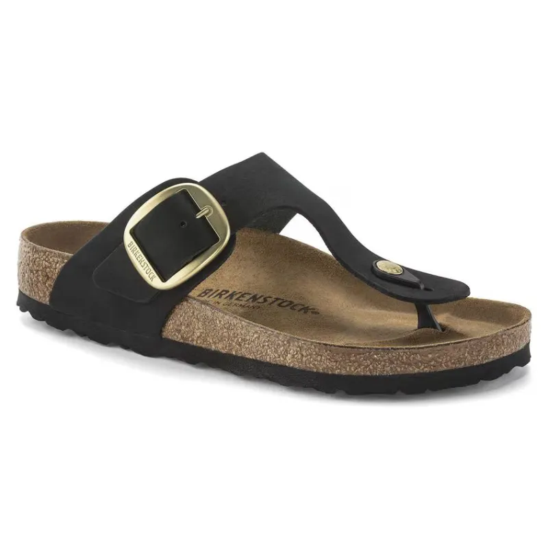 Birkenstock Gizeh Big Buckle Nubuck Leather Black sold by Zulily