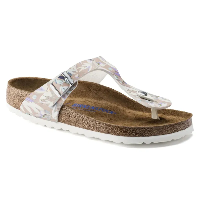 Birkenstock Gizeh Soft Footbed Birko-Flor Floral Fades Crystal Rose sold by Zulily