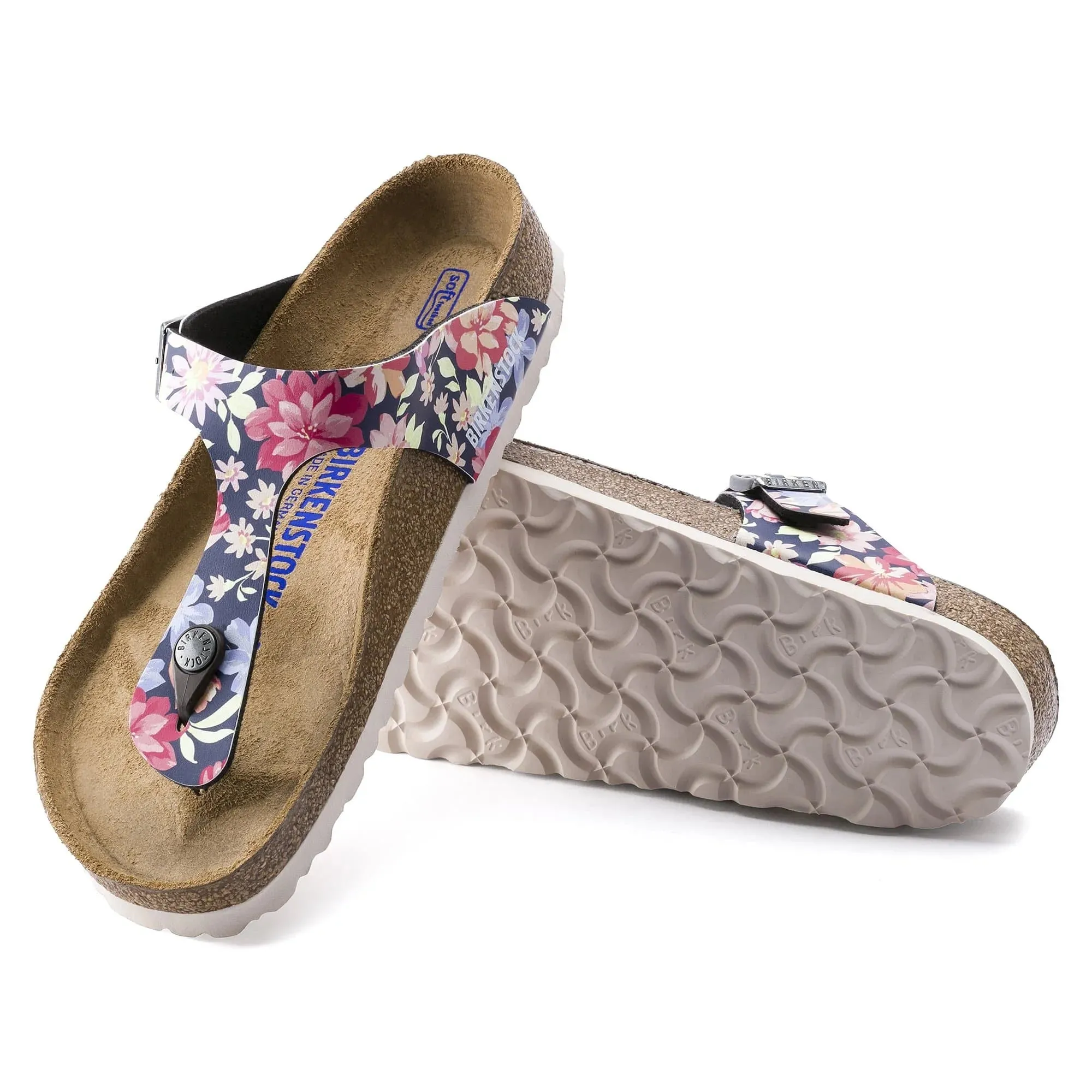 Birkenstock Gizeh Soft Footbed Birko-Flor Supernatural Flowers Navy sold by Zulily product image thumbnail 4