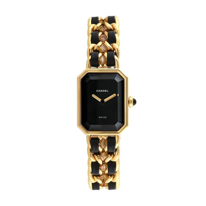 Pre-owned Chanel Women's Premiere 26mm X 20mm Gold filled and leather Wristwatch - H0001 made by Chanel