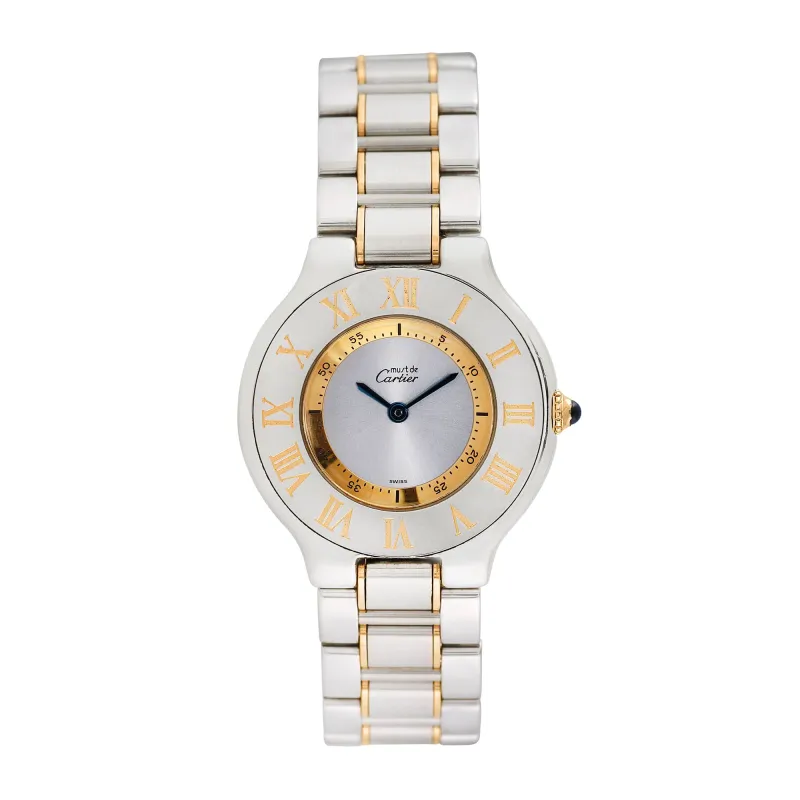 Pre-owned Cartier Women's Must de 31mm Stainless Steel and Gold Vermeil Wristwatch - 1330 sold by Zulily
