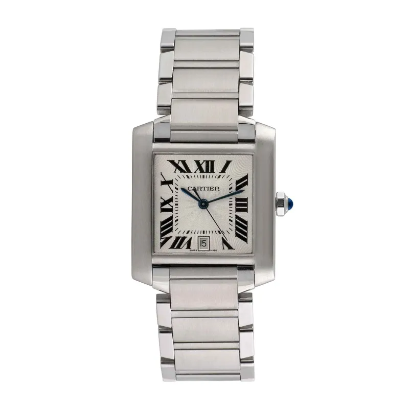Pre-owned Cartier Men's Tank Francaise 32mm X 28mm Stainless Steel Wristwatch - 2302 sold by Zulily