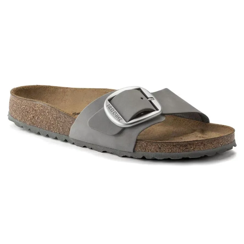 Birkenstock Madrid Big Buckle Nubuk Leather Dove Gray sold by Zulily