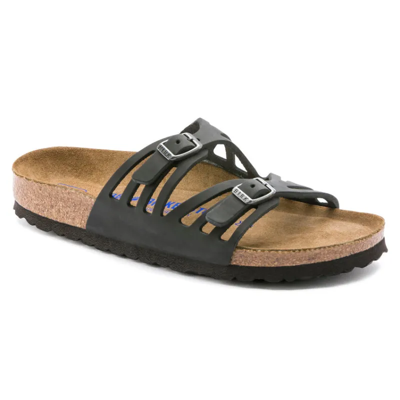 Birkenstock Granada Soft Footbed Oiled Leather Black sold by Zulily