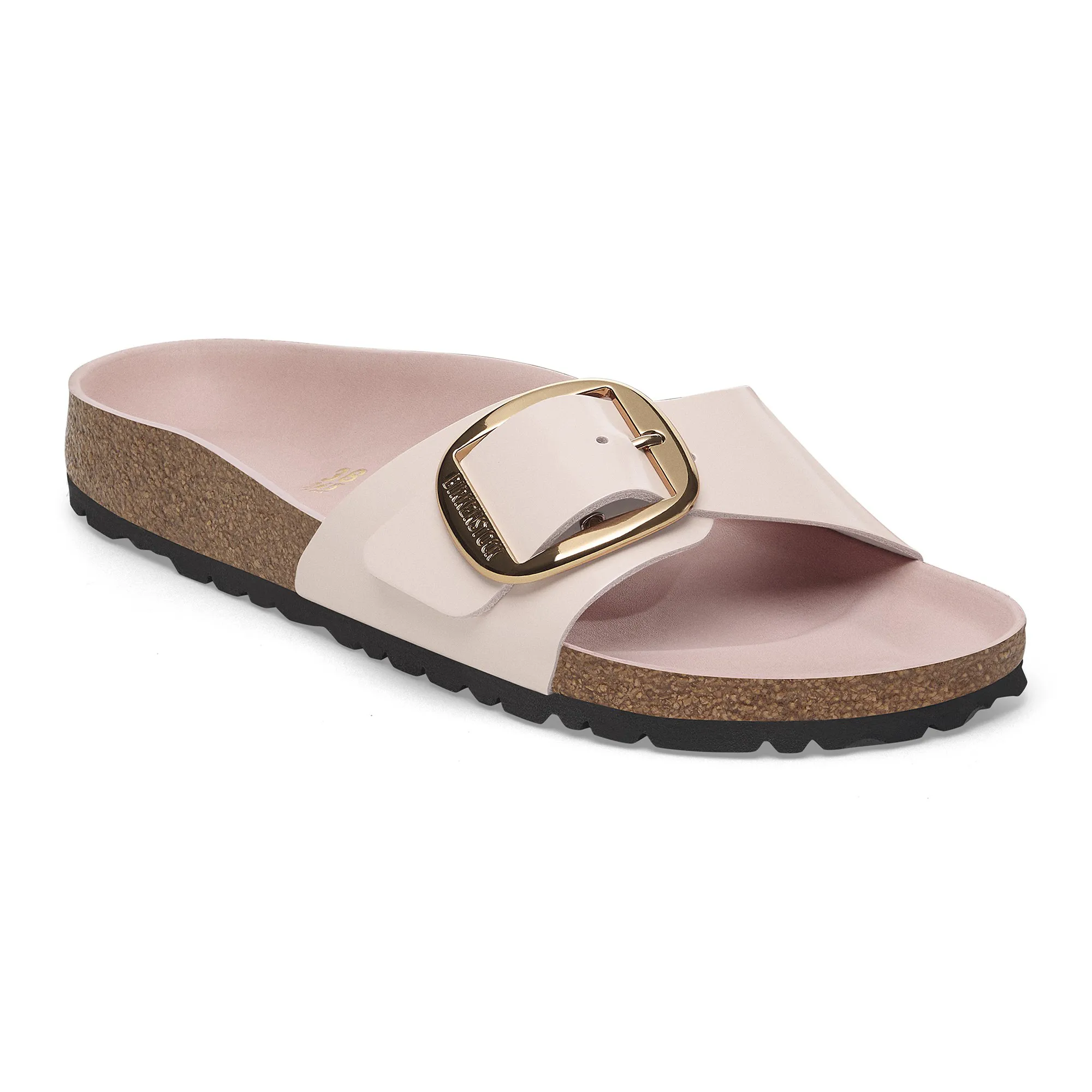 Birkenstock Madrid Big Buckle Natural Leather Rose sold by Zulily