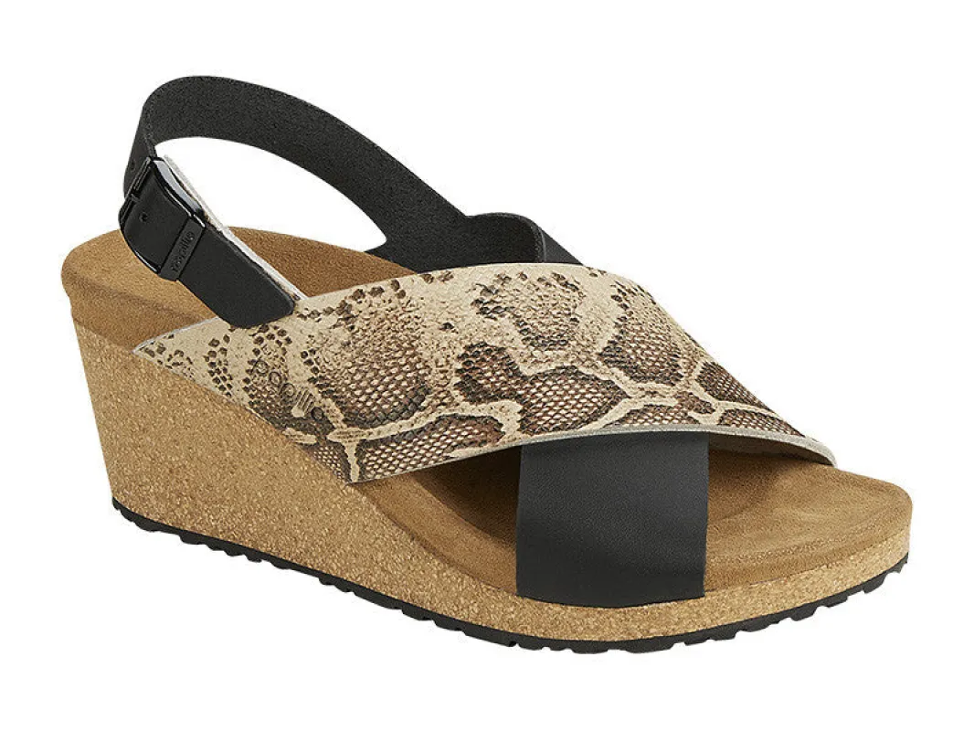 Birkenstock Samira Leather Black/Snake Beige sold by Zulily