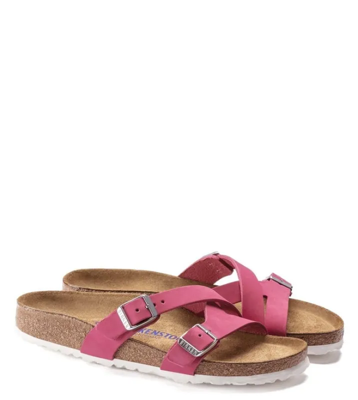 Birkenstock Yao Soft Footbed Nubuck Leather Fuchsia Tulip sold by Zulily