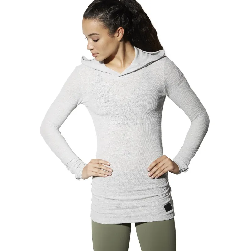 Reebok Women's Noble Fight Long Sleeve Waffle Hoodie - Bk3909 made by Reebok