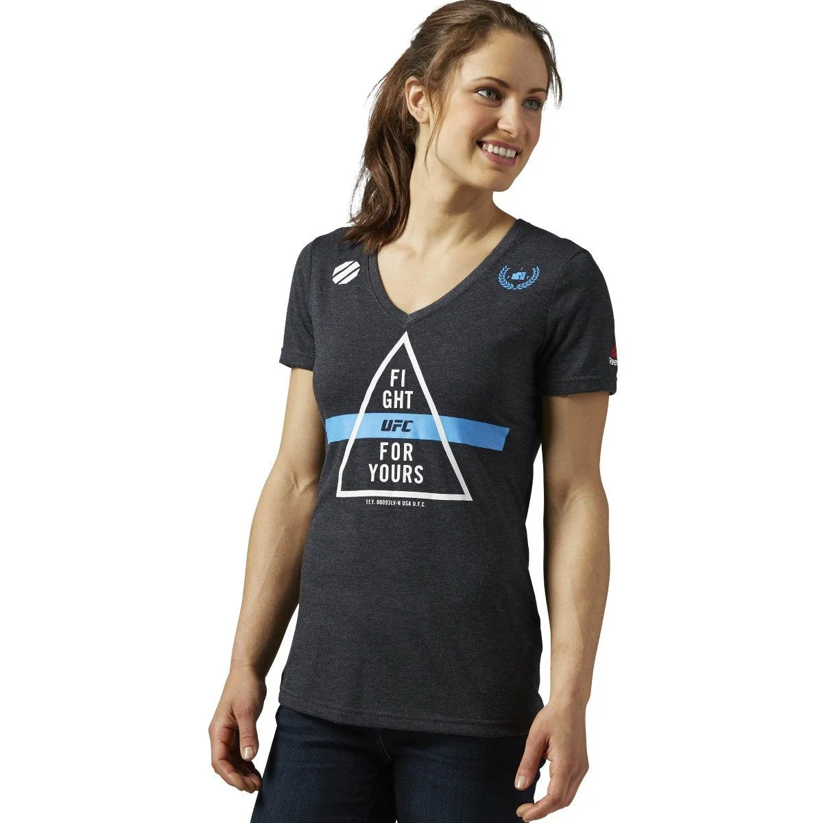 Reebok Women's Ufc Ufan Tri-Blend V-Neck Tee - Aj4407 sold by Zulily