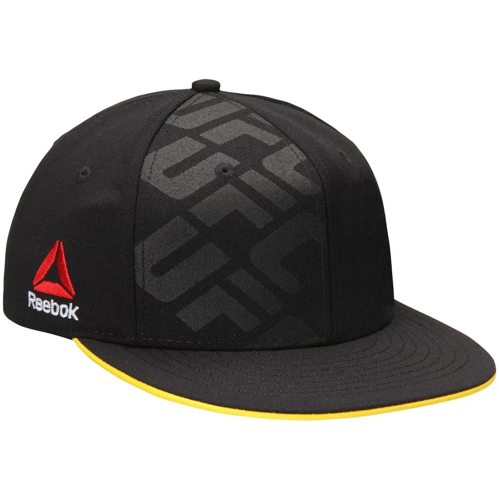 Reebok Ufc Flatbrim Snapback Hat - Black | Yellow - Vr56Z sold by Zulily