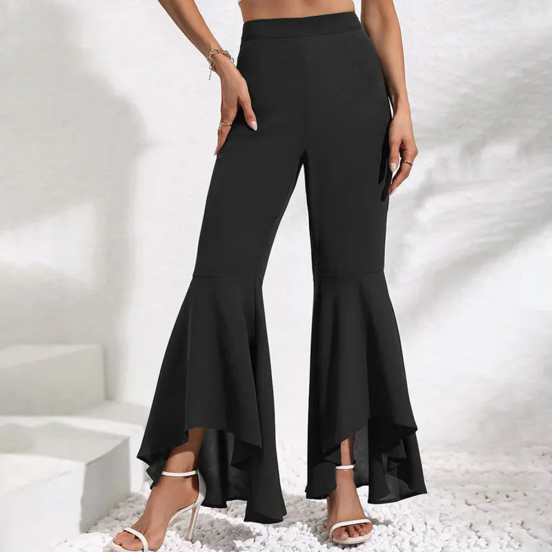 Black High-Low Bootcut Pants sold by Zulily