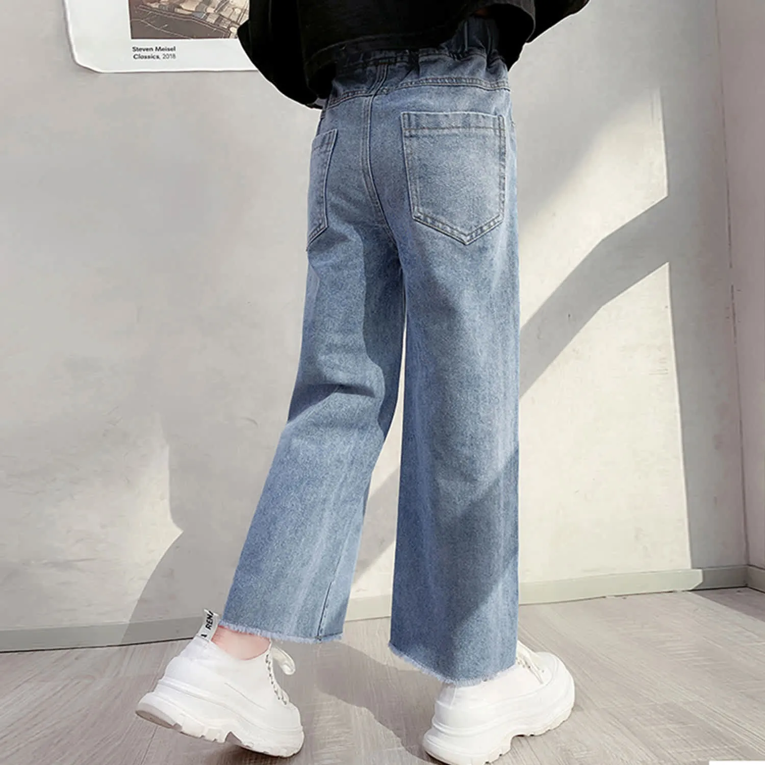 Blue Heart-Embroidery Midi-Rise Straight Leg Jeans sold by Zulily product image thumbnail 2