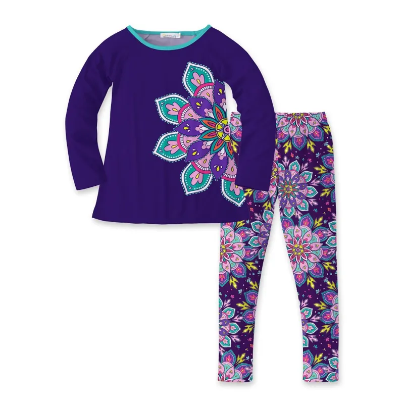 Purple Mandala Floral Print Raglan Tee & Leggings sold by Zulily