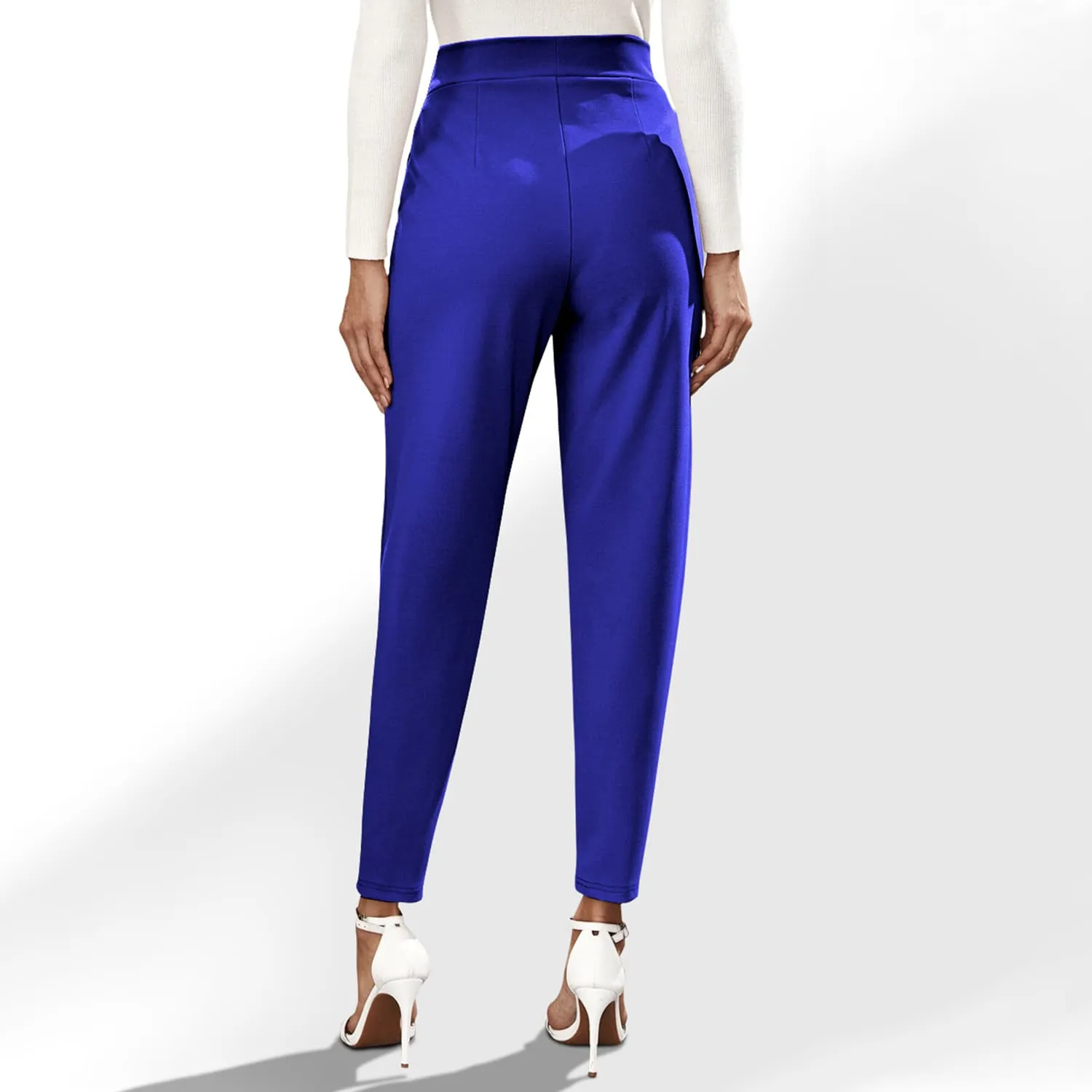 Royal Blue Pocketed High Waist Straight Pants sold by Zulily product image thumbnail 2