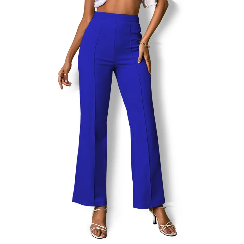 Royal Blue Elastic Waist Bootcut Pants sold by Zulily