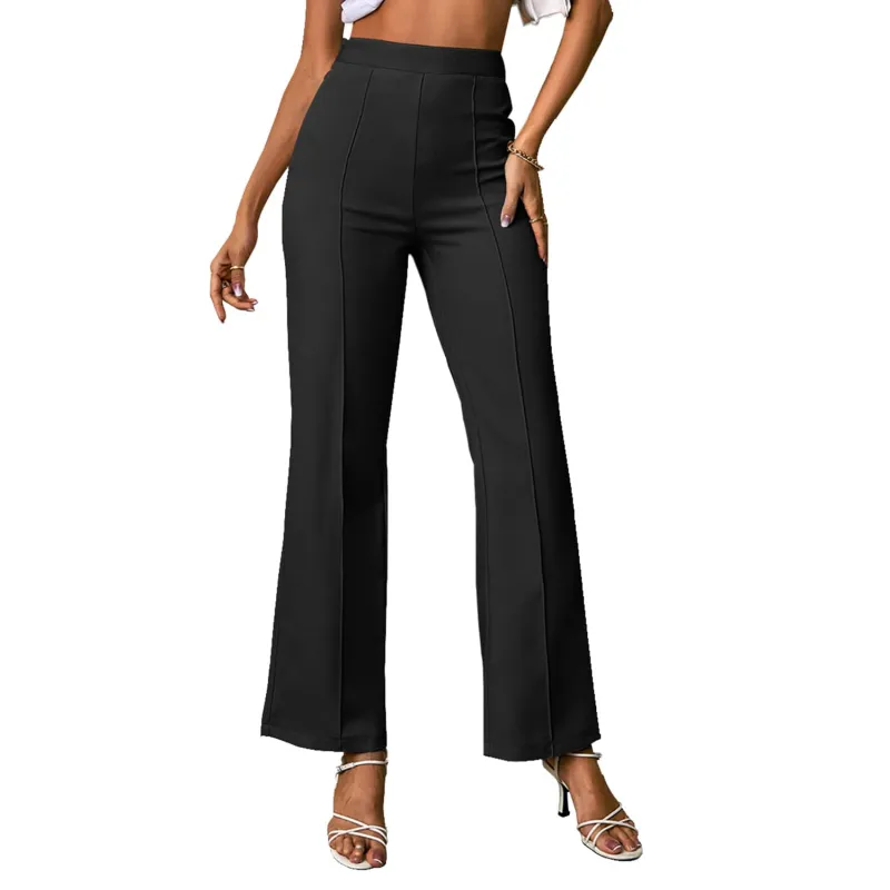 Black Elastic Waist Bootcut Pants sold by Zulily