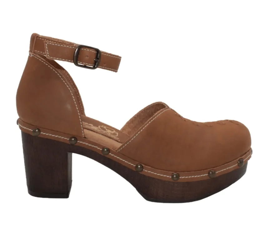 DONERAIL GENUINE LEATHER W/STUD DETAIL/WOOD HEEL CLOG sold by Zulily