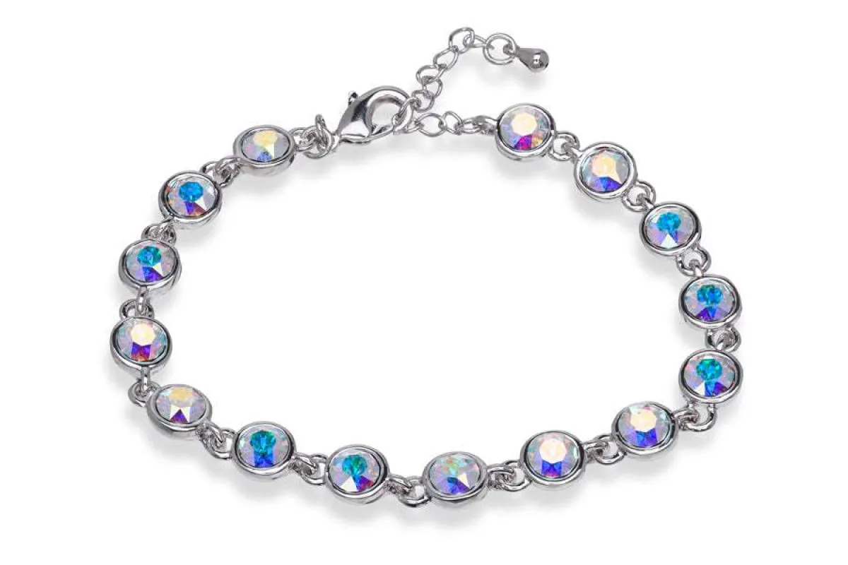 Aurora Borealis Swarovski Crystal Bracelet – Purple Blue Shade Tennis Bracelet With Swarovski Crystals sold by Zulily