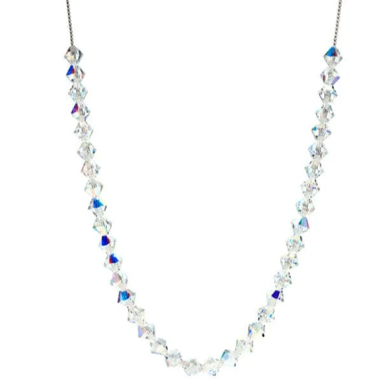 Ab Swarovski Crystal Necklace – Aurora Borealis Beaded Gala Necklace Made With Swarovski sold by Zulily