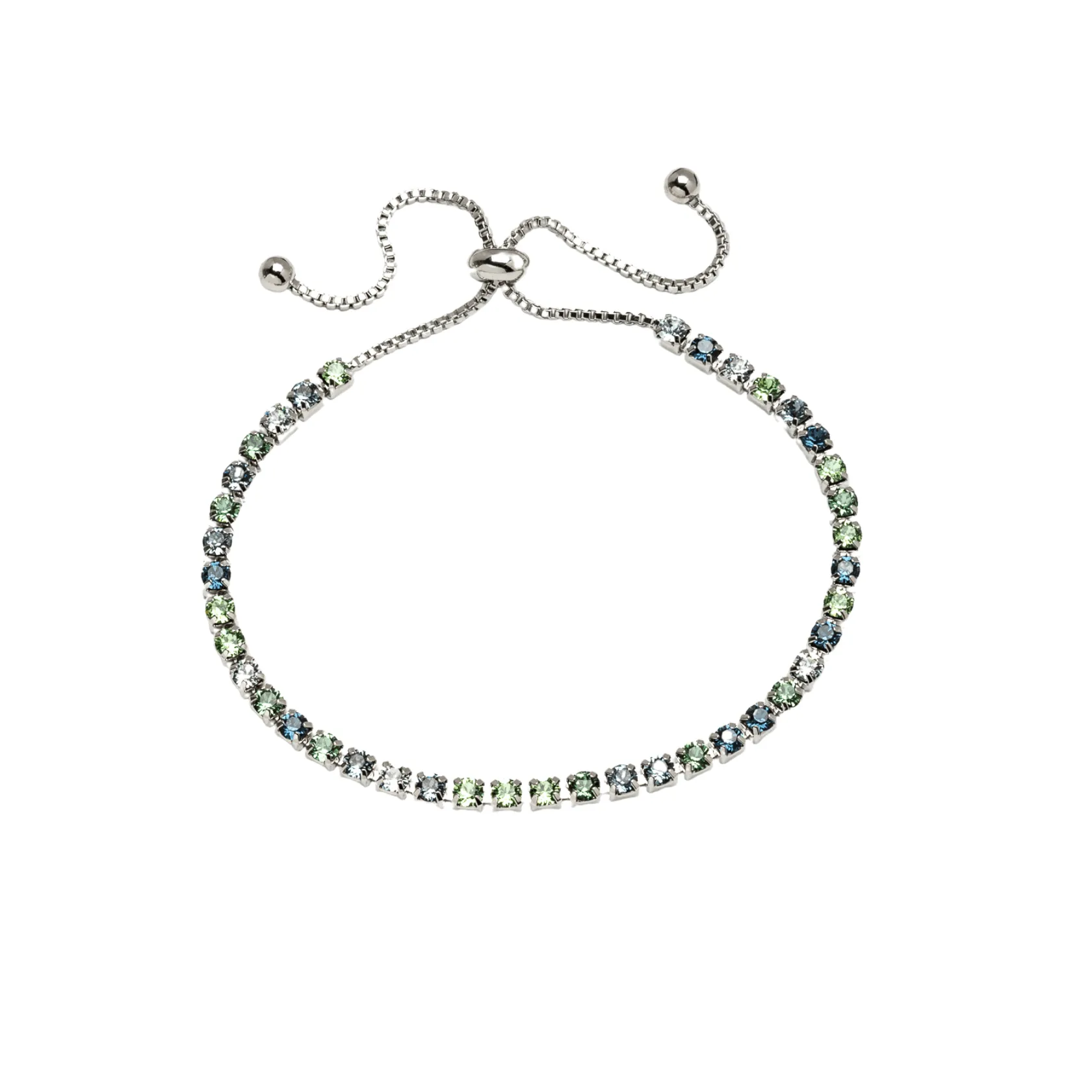 Blue Green Swarovski Crystal Bracelet – Blue Green Mix Swarovski Crystal Adjustable Tennis Bracelet sold by Zulily product image thumbnail 2