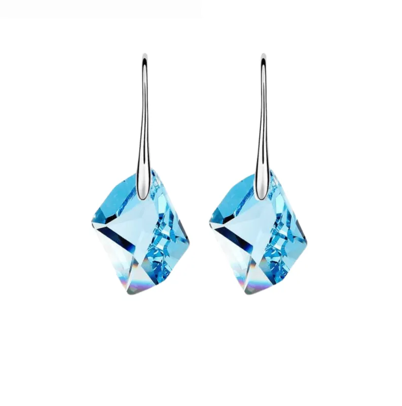 Aqua Swarovski Crystal Earrings – Cosmic Earrings With Swarovski Crystals sold by Zulily