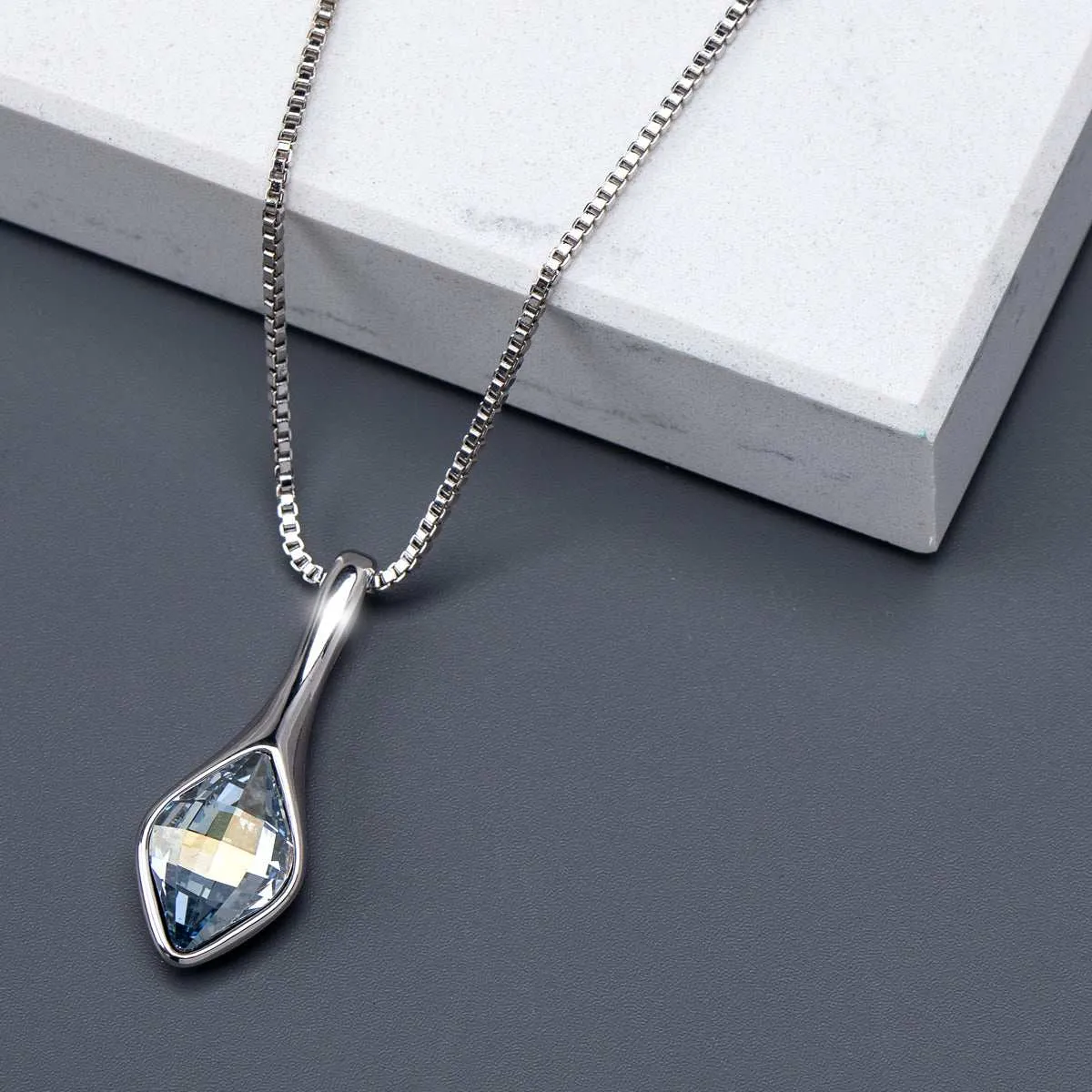 Blue Shade Swarovski Crystal Necklace – Tulip Marquis Crystal Pendant Necklace sold by Zulily