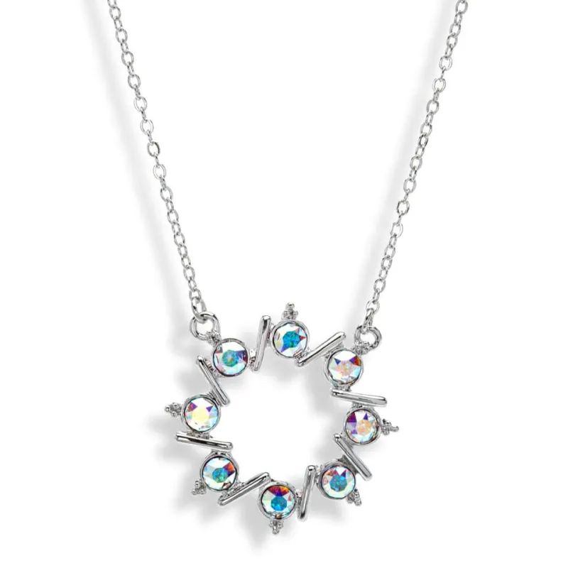Aurora Borealis Swarovski Crystal Necklace – Dainty Crystal Wreath Pendant Necklace sold by Zulily