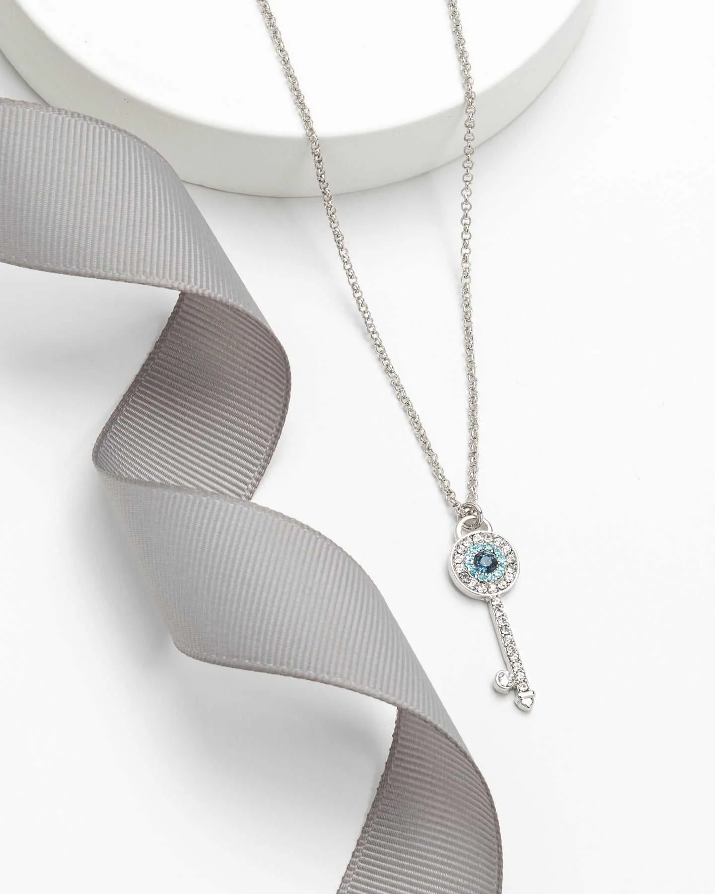 Blue Swarovski Crystal Necklace – Blue Clear Swarovski Crystal Key Necklace sold by Zulily