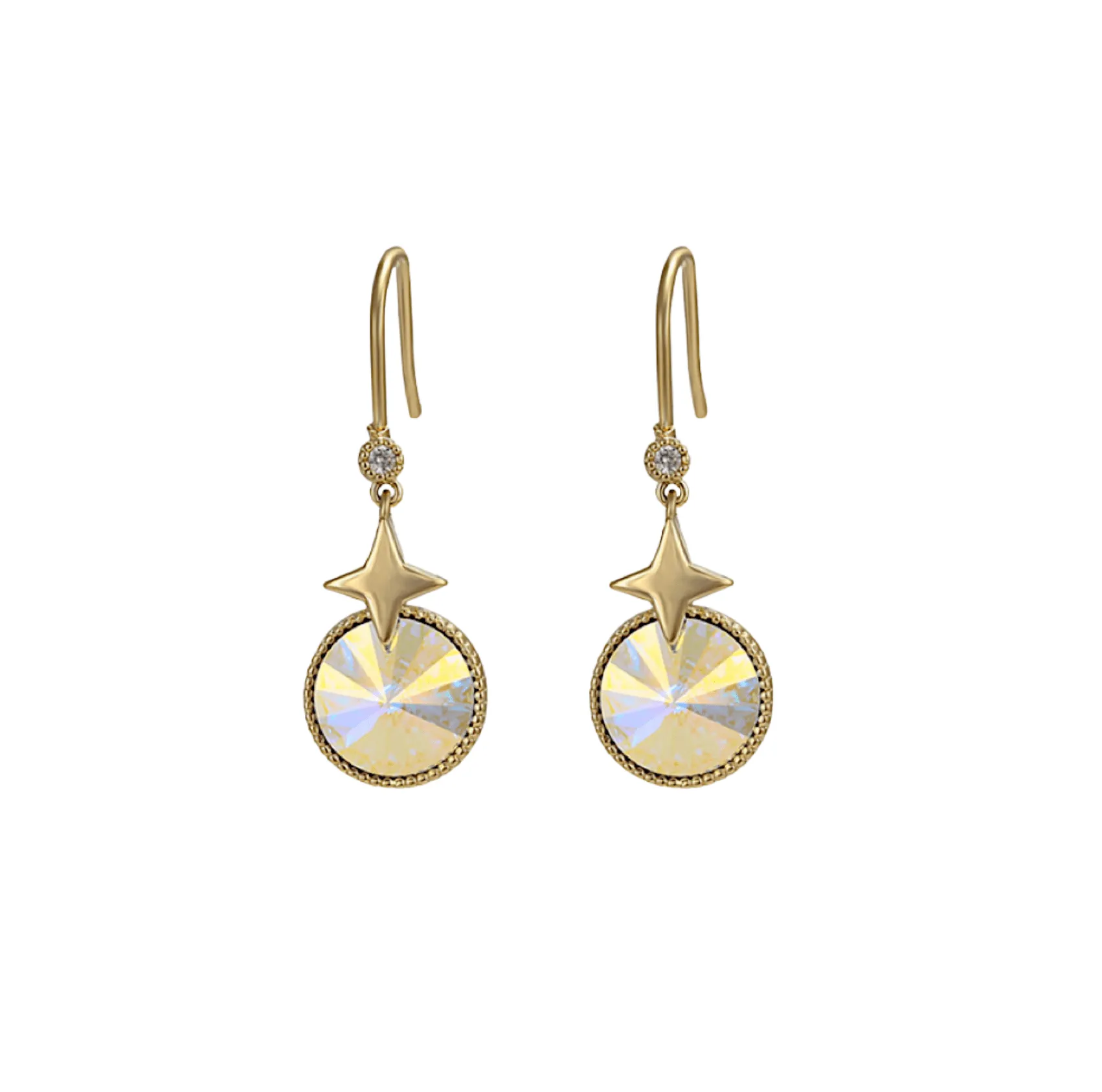 Aurora Borealis Swarovski Crystal Earrings – Goldtone Aurora Borealis Swarovski Crystal Star Drop Earrings sold by Zulily product image thumbnail 2