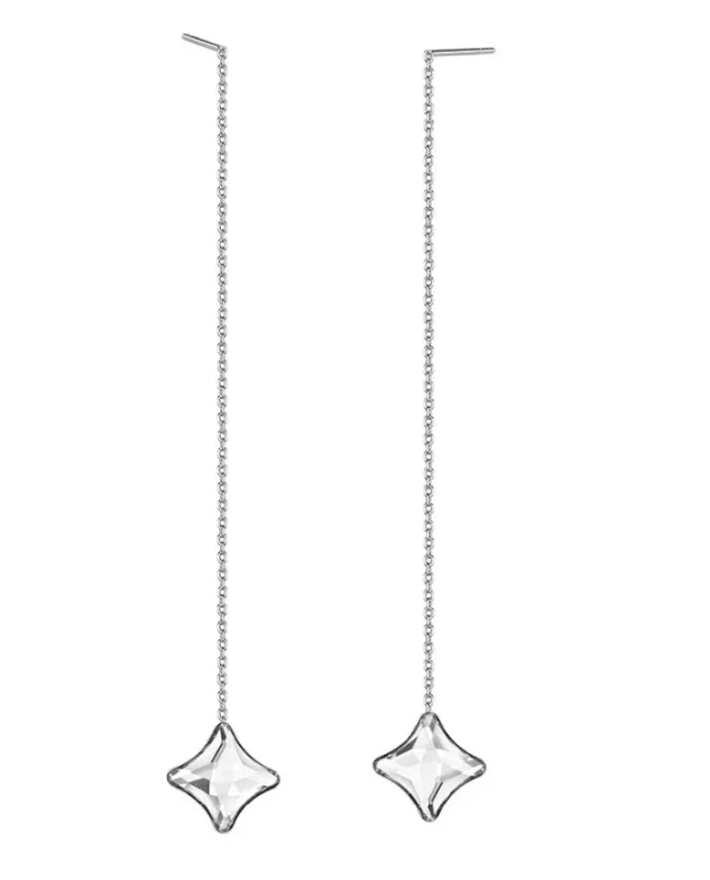 Clear Swarovski Crystal Earrings – Clear Swarovski Crystal Long Chain Drop Earrings sold by Zulily