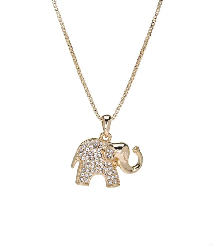 Clear Swarovski Crystal Necklace – Goldtone Elephant Necklace With Pave Swarovski Crystals sold by Zulily