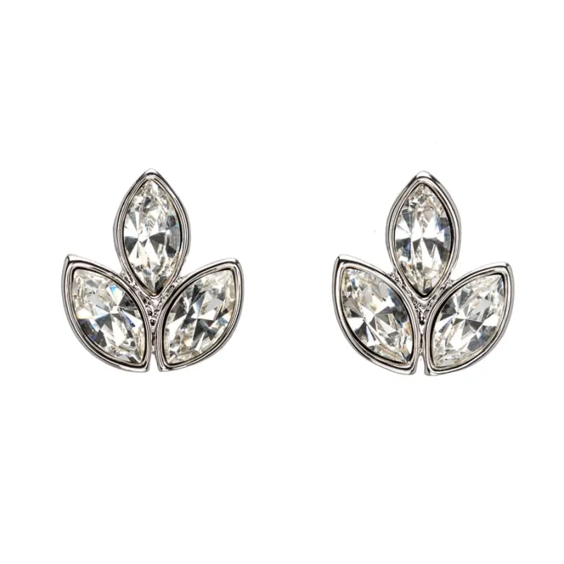 Clear Swarovski Crystal Earrings – Crystal Triplet Leaf Stud Earrings sold by Zulily