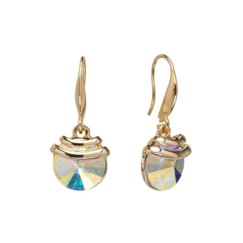 Gold Ab Swarovski Crystal Earrings – Gold Spring Drop Crystal Earrings sold by Zulily
