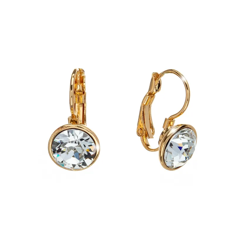 Gold Clear Swarovski Crystal Earrings – Gold Crystal Leverback Everyday Earrings sold by Zulily