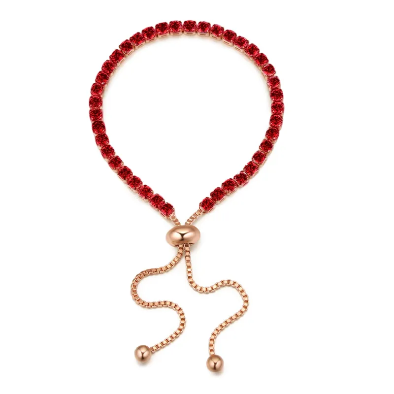 Gold Red Swarovski Crystal Bracelet – Classic Crystals Adjustable Tennis Bracelet sold by Zulily