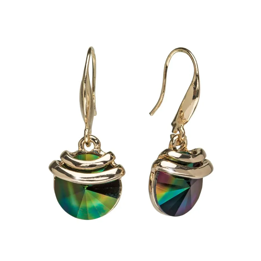 Gold Vitrail Medium Swarovski Crystal Earrings – Gold Spring Drop Crystal Earrings sold by Zulily