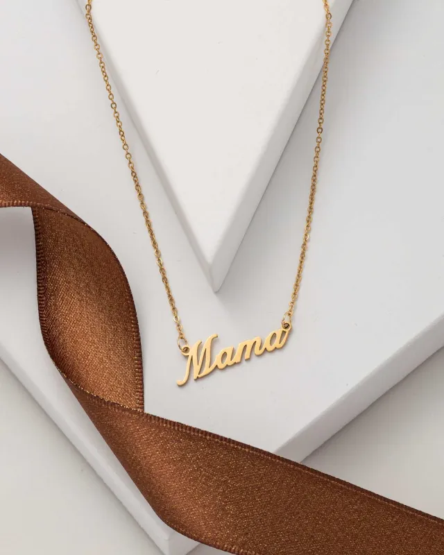 Gold Swarovski Crystal Necklace – Goldtone Stainless Steel Mama Pendant Necklace sold by Zulily