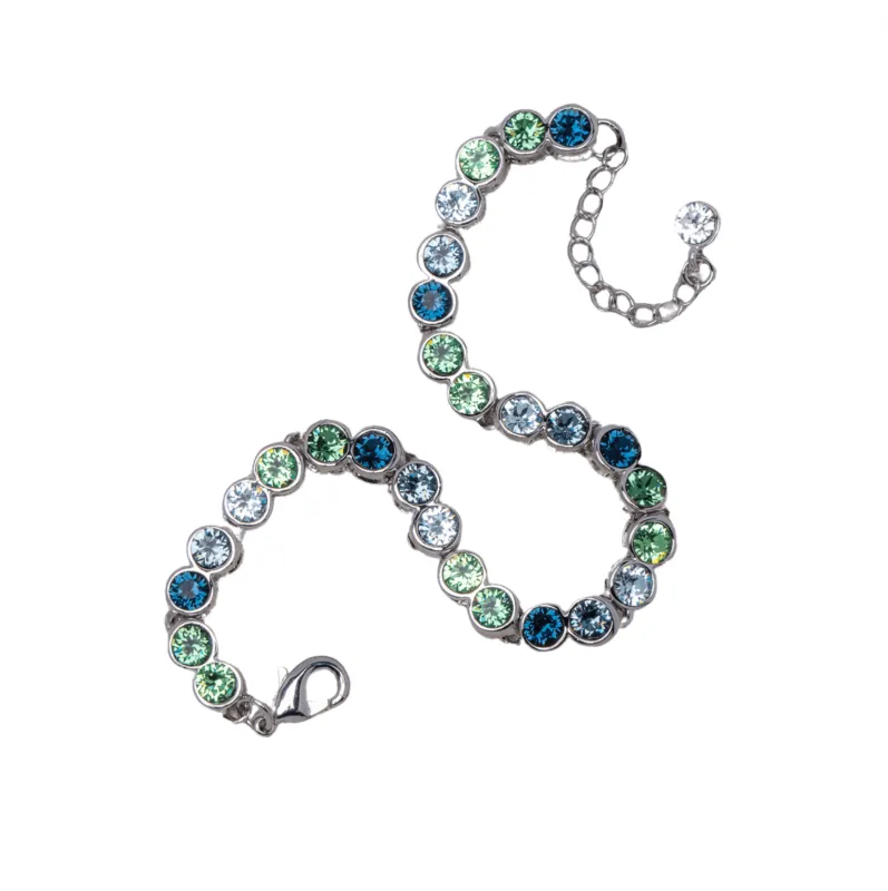 Multi Swarovski Crystal Bracelet – Blue Green Swarovski Crystal Tennis Bracelet sold by Zulily
