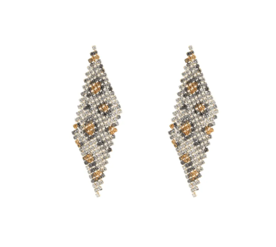 Multi Swarovski Crystal Earrings – Cheetah Mesh Swarovski Crystal Drop Earrings sold by Zulily