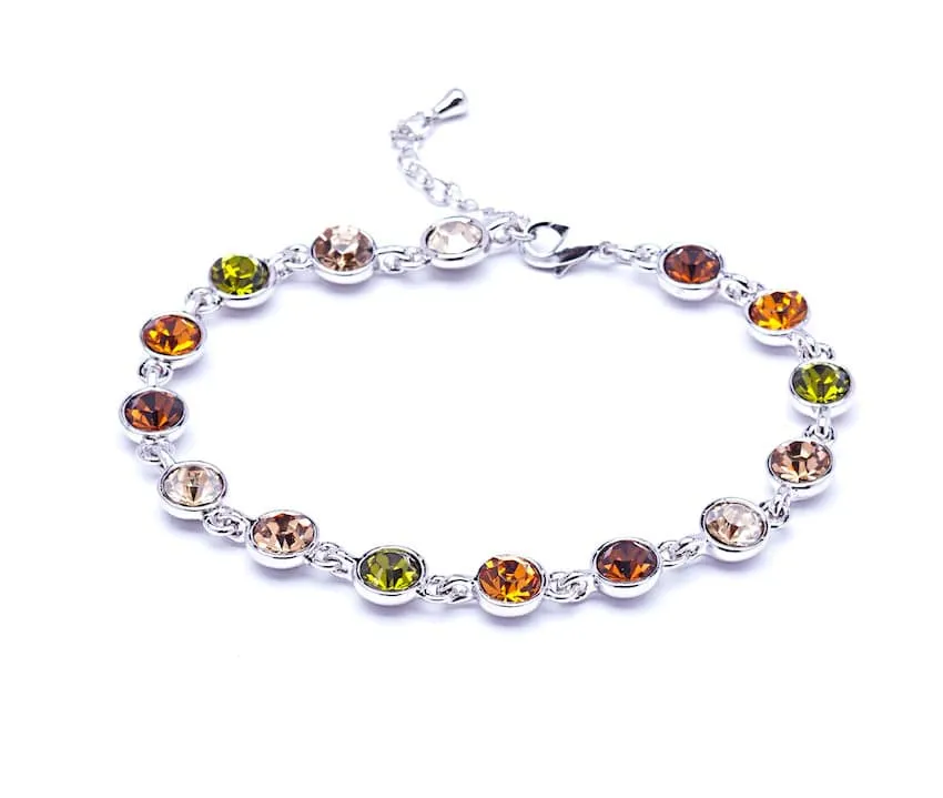 Olivine Multi Swarovski Crystal Bracelet – Purple Blue Shade Tennis Bracelet With Swarovski Crystals sold by Zulily