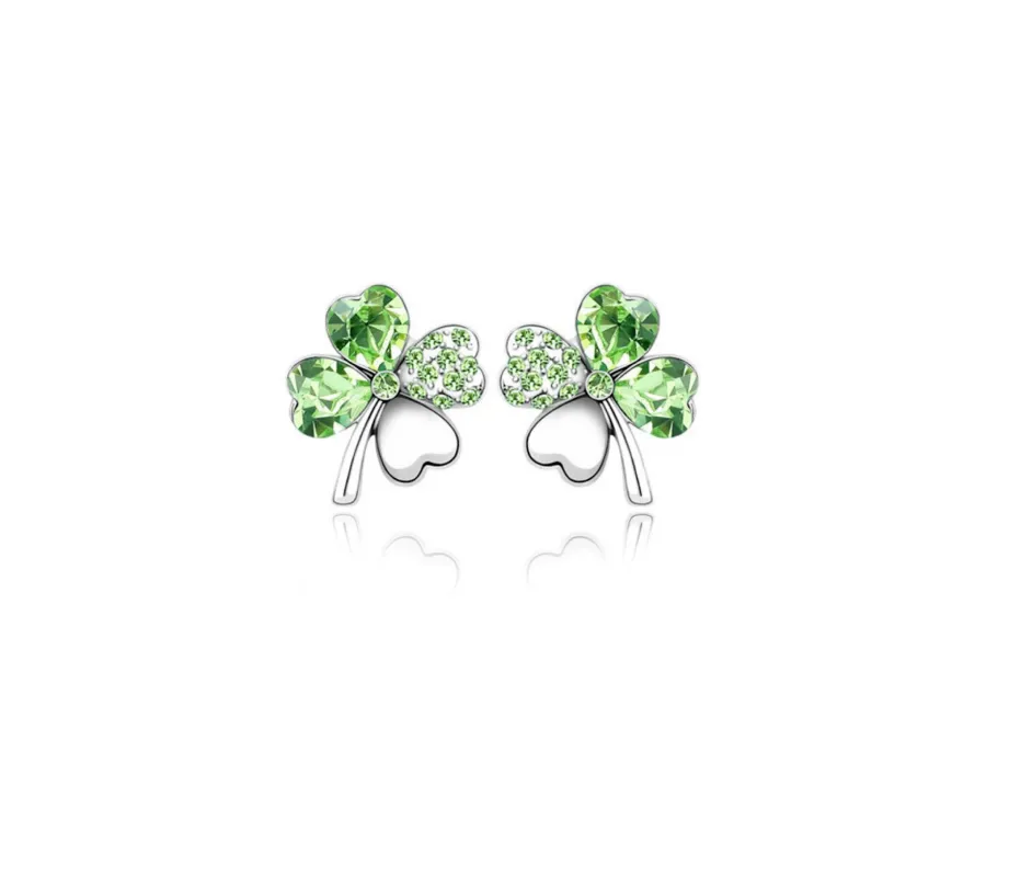 Peridot Swarovski Crystal Earrings – Green Clover Sud Earrings With Swarovski Crystals sold by Zulily