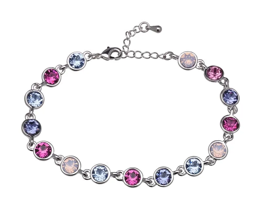 Pink Blue Swarovski Crystal Bracelet – Purple Blue Shade Tennis Bracelet With Swarovski Crystals sold by Zulily