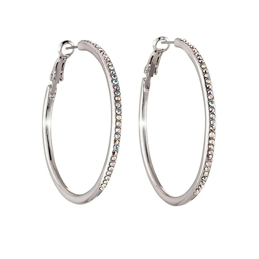 Silver Aurora Borealis Swarovski Crystal Earrings – Classis Hoop Earrings With Clear Swarovski Crystals sold by Zulily