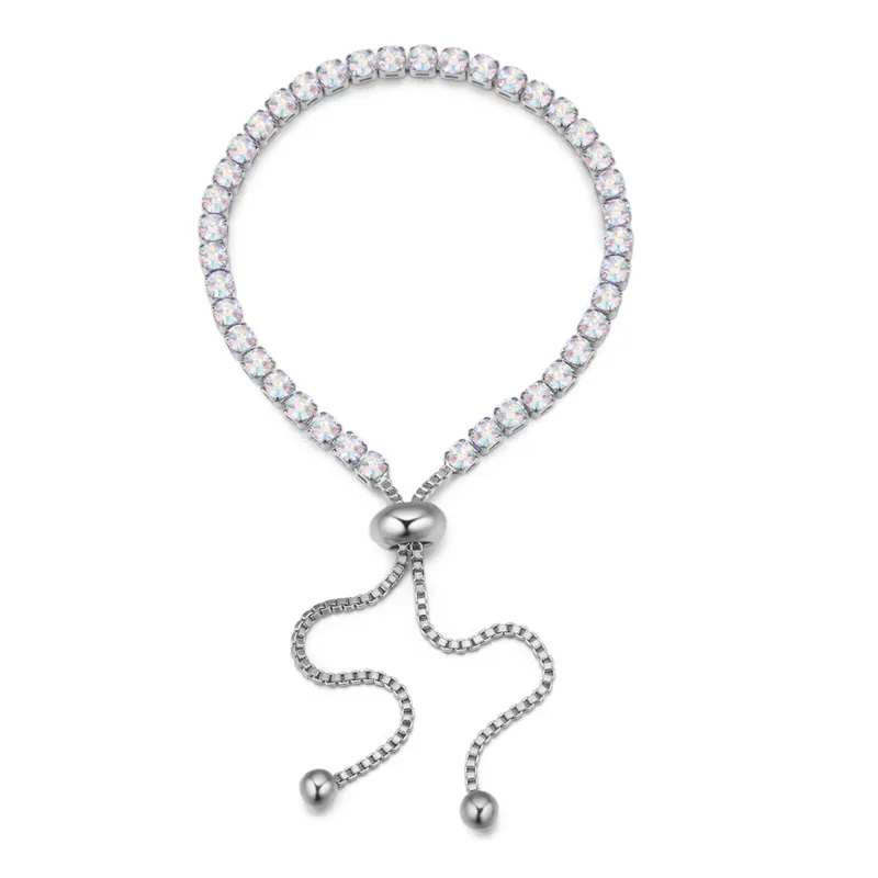 Silver Ab Swarovski Crystal Bracelet – Classic Crystals Adjustable Tennis Bracelet sold by Zulily