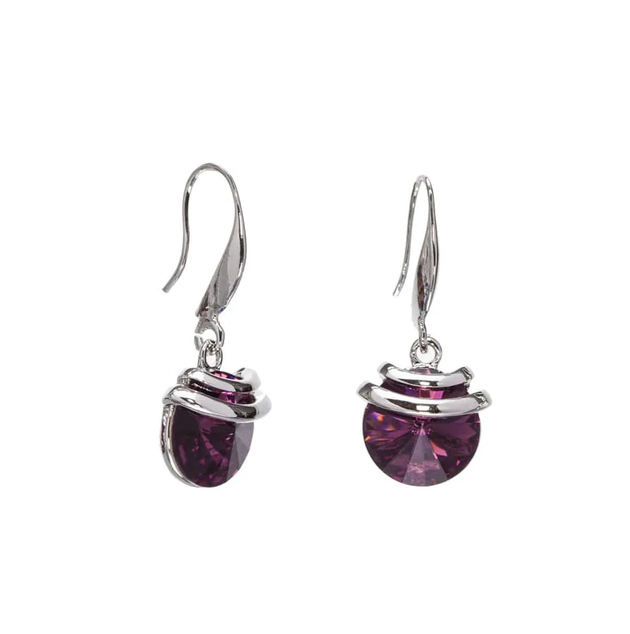 Silver Amethyst Swarovski Crystal Earrings – Spring Drop Crystal Earrings sold by Zulily